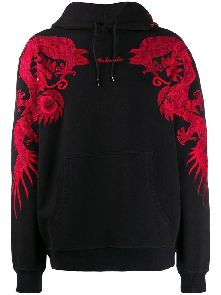 Maharishi Embroidered Dragon Hoodie - Black