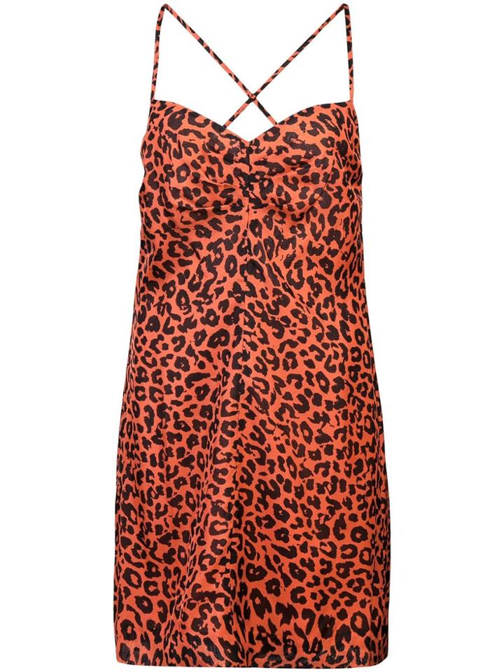 Michelle Mason Leopard Print Mini Dress - Red