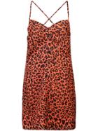 Michelle Mason Leopard Print Mini Dress - Red