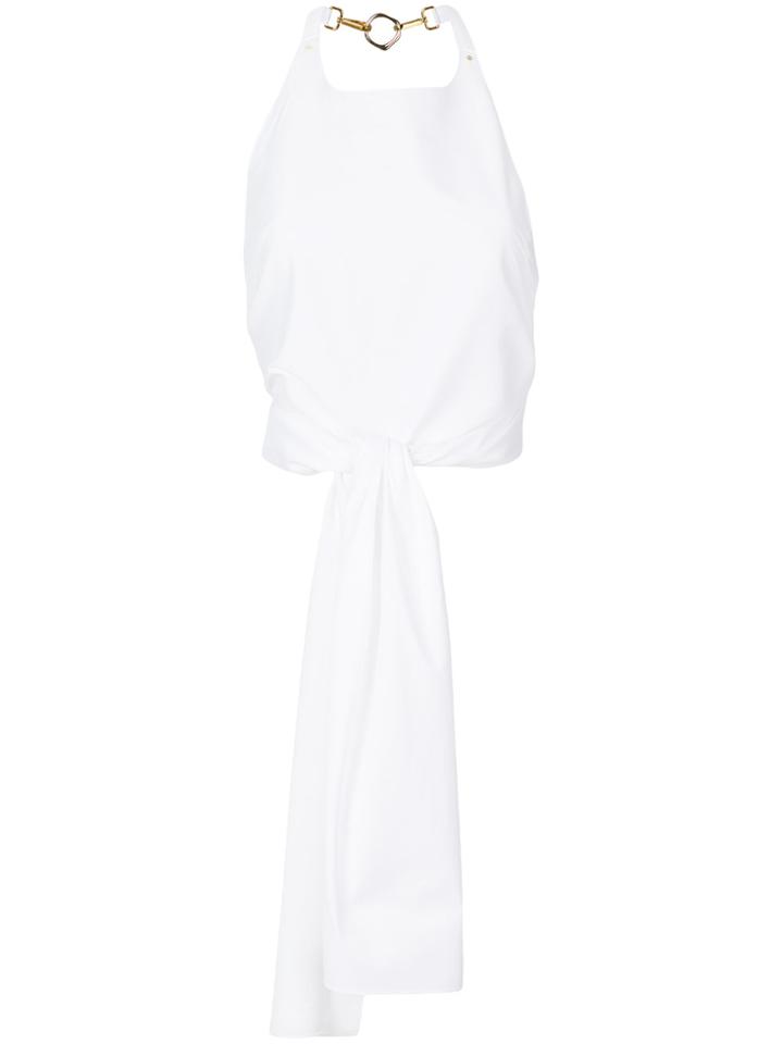Esteban Cortazar Waist-tied Fitted Top - White