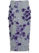 Jason Wu Flower Embroidery Pencil Skirt, Women's, Size: 4, Black, Cotton/polyamide/polyester