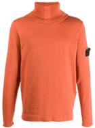 Stone Island Shadow Project Roll-neck Knit Jumper - Orange