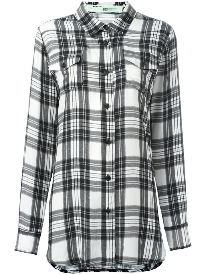 Off-white Plaid Shirt, Women's, Size: Small, Black, Silk