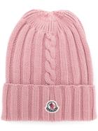 Moncler Cable Knit Beanie - Pink & Purple