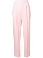 Delpozo Pleated Straight-leg Trousers - Pink