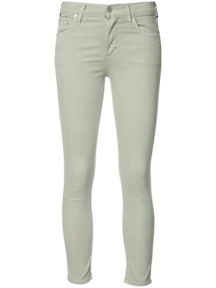 Citizens Of Humanity Super Skinny Cropped Jeans, Size: 25, Green, Cotton/lyocell/polyester