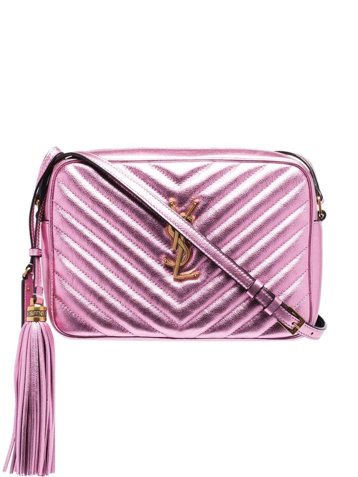 Saint Laurent Medium Lou Satchel Bag - Pink