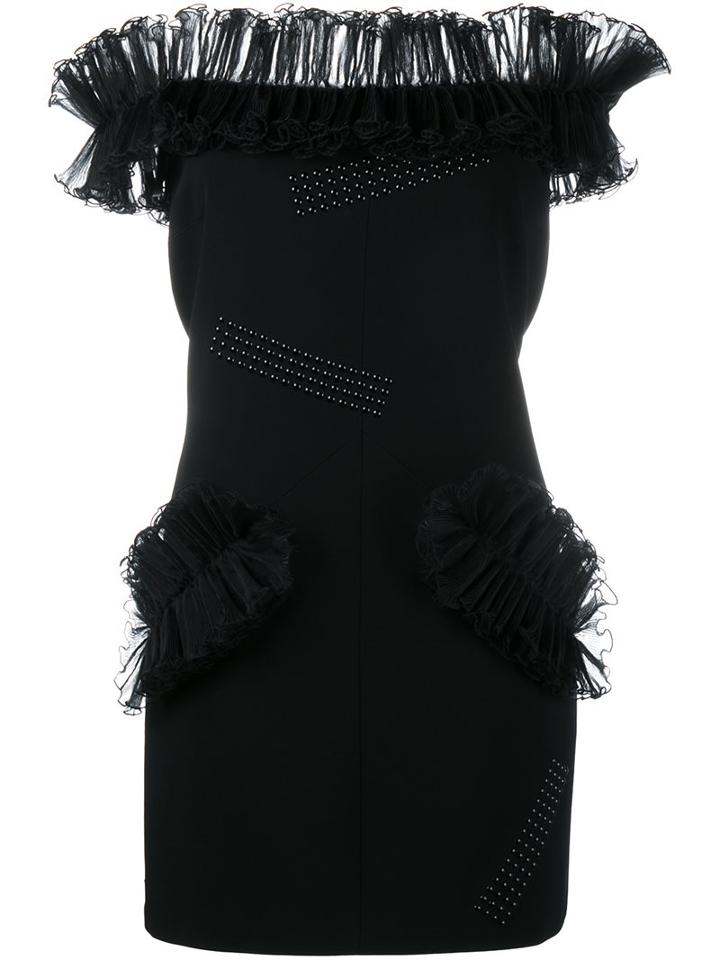 Christopher Kane 'hotfix' Fitted Dress, Women's, Size: 40, Black, Silk/polyester/spandex/elastane/aluminium