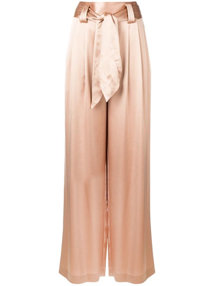 Tory Burch Shiny Wide-leg Trousers - Neutrals