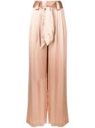 Tory Burch Shiny Wide-leg Trousers - Neutrals