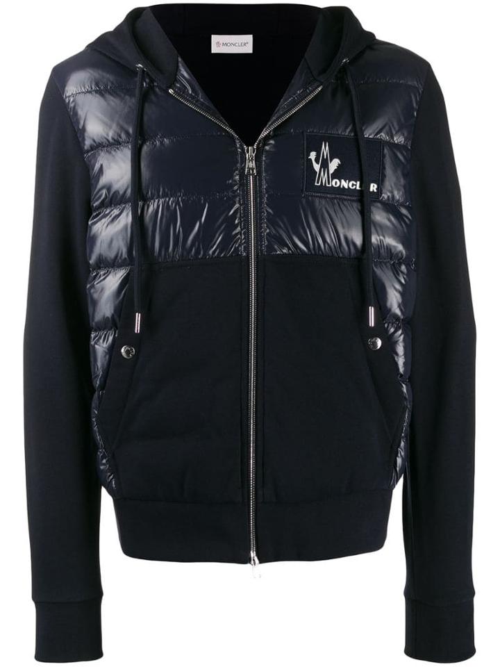 Moncler Logo Patch Padded Hoodie - Blue
