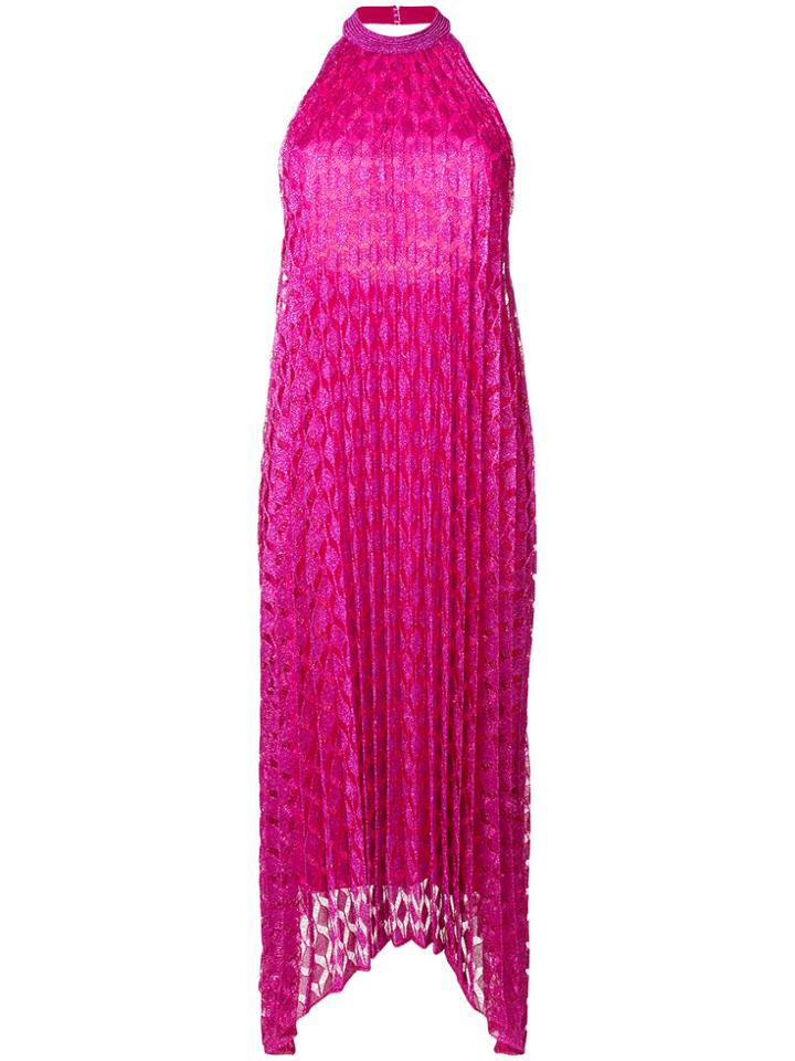 Missoni Embroidered Shift Midi Dress - Pink & Purple
