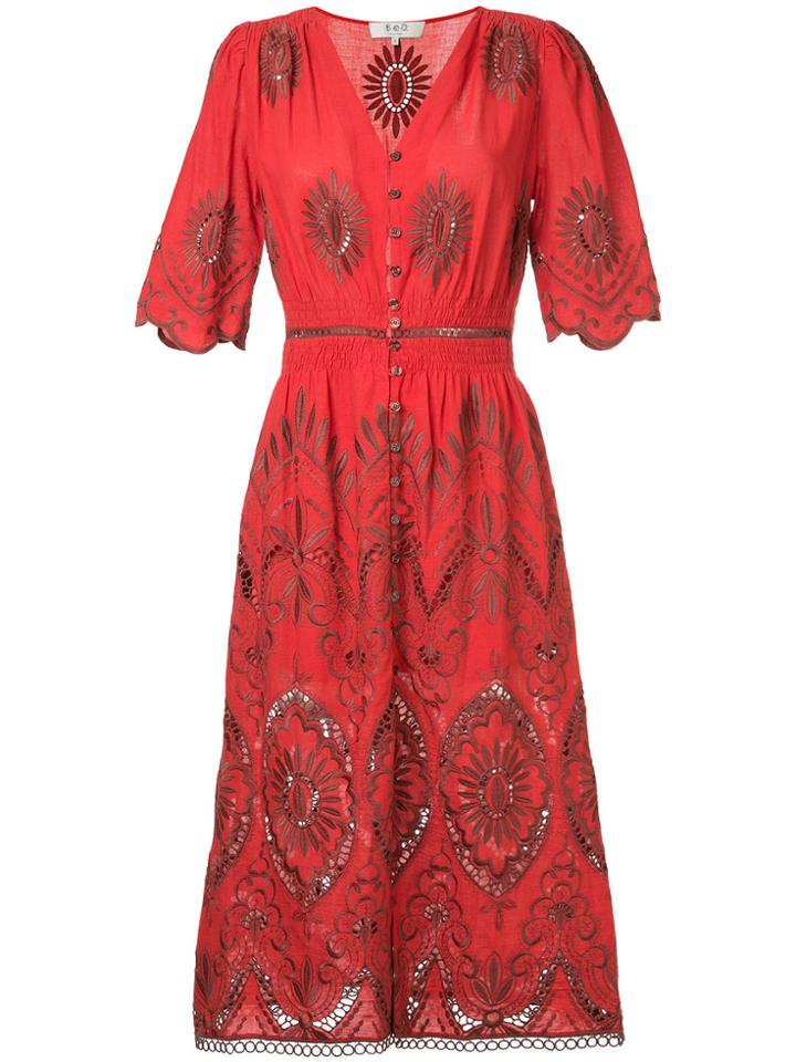 Sea Embroidered And Cut-out Detailed Dress