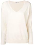 Closed V-neck Jumper - Neutrals