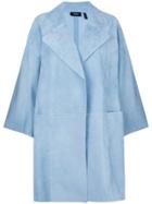 Theory Oversized Cropped Sleeve Coat - Blue
