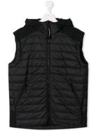 Cp Company Kids Teen Hooded Puffer Vest - Black