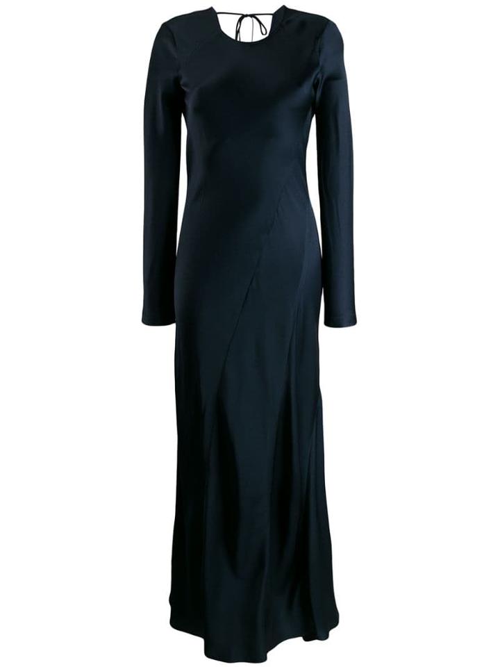 Semicouture Draped Evening Dress - Blue