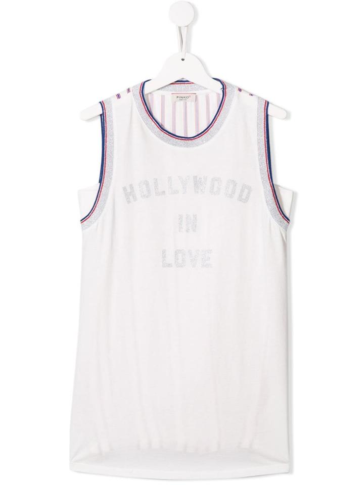 Pinko Kids Printed Tank Top - White