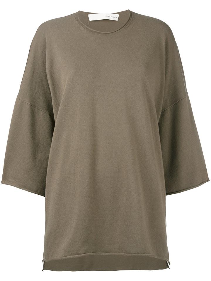 Isabel Benenato - Wide Sleeve Boxy Top - Women - Spandex/elastane/viscose - 46, Brown, Spandex/elastane/viscose
