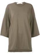 Isabel Benenato - Wide Sleeve Boxy Top - Women - Spandex/elastane/viscose - 46, Brown, Spandex/elastane/viscose