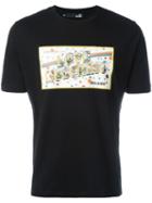 Love Moschino Postcard Logo T-shirt, Men's, Size: Large, Black, Cotton