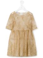 I Pinco Pallino Floral Embroidered Dress, Girl's, Size: 8 Yrs, Nude/neutrals