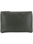 Jil Sander Logo Zipped Clutch - Green