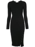Fleur Du Mal Side Slit Knitted Dress - Black
