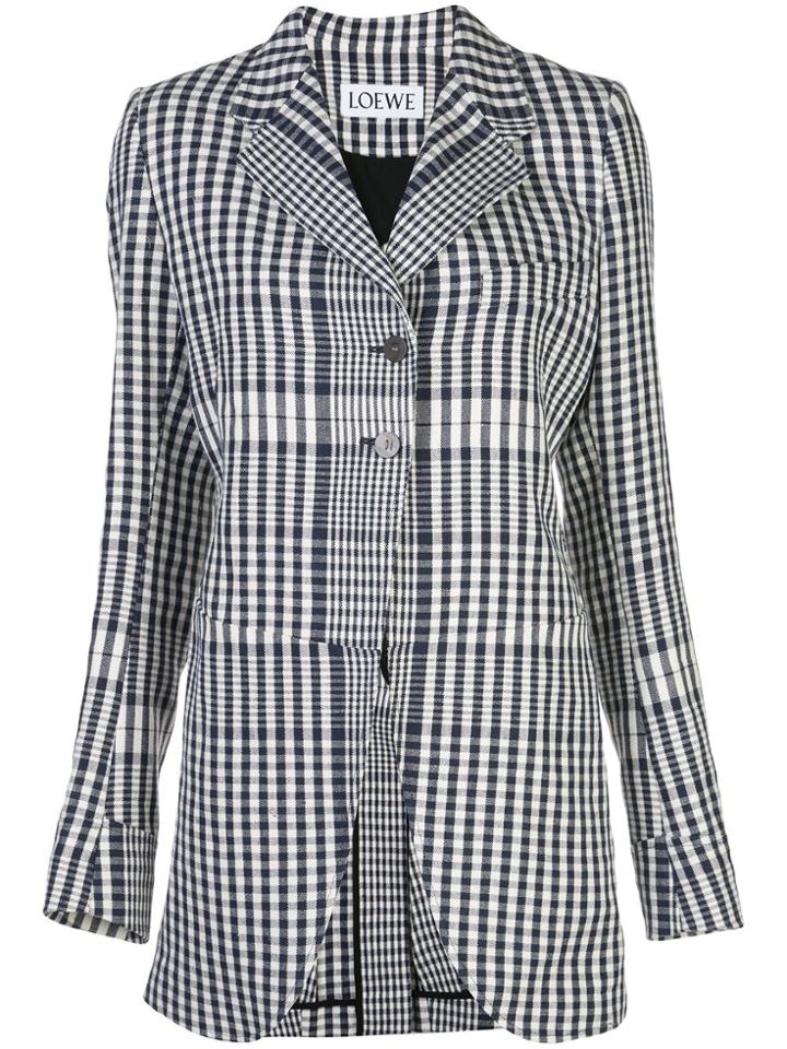 Loewe Check Print Blazer - Black