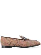 Etro 20mm Paisley Print Loafers - Brown