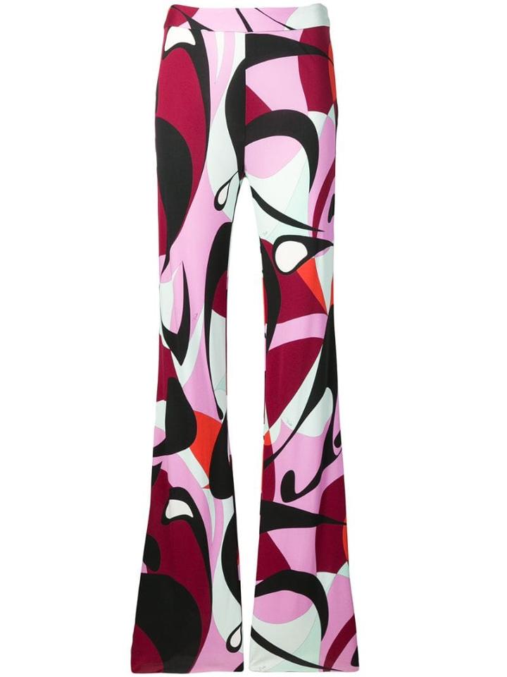 Emilio Pucci Alex Print Flared Trousers - Black