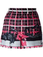 Versus Checkered Baroque Shorts, Women's, Size: 38, Silk/cotton