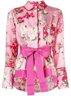 F.r.s For Restless Sleepers Floral Print Bow Tie Shirt - Pink & Purple