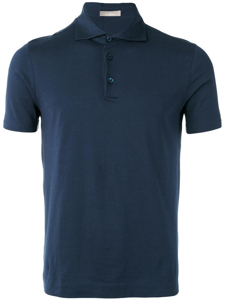 Cruciani Classic Polo Shirt, Men's, Size: 46, Blue, Cotton/spandex/elastane