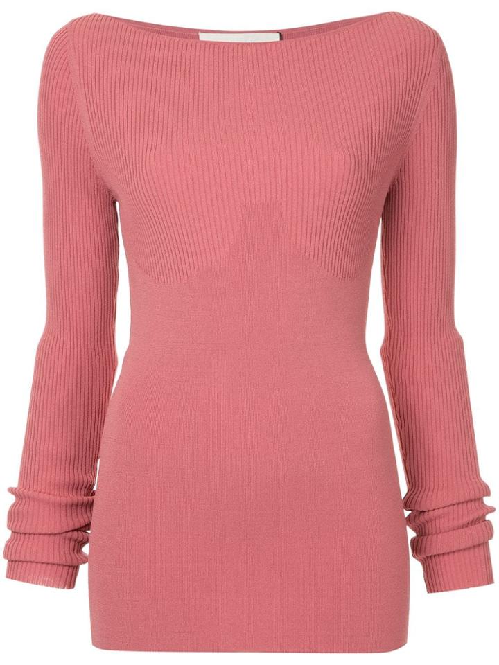 Dion Lee Multi Rib Longsleeved Top - Pink & Purple