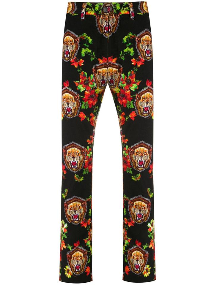 Facetasm Lion-print Fleece Trousers - Black