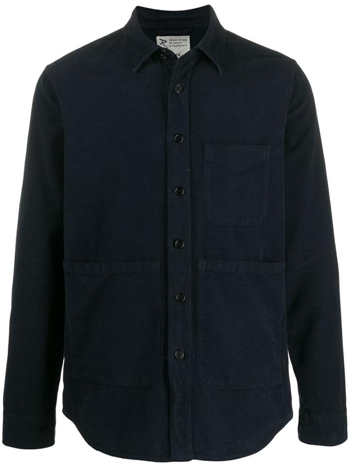 Aspesi Pocket Detail Fitted Shirt Jacket - Blue