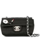Chanel Pre-owned Quilted Rhinestone Cc Chain Bag - Black