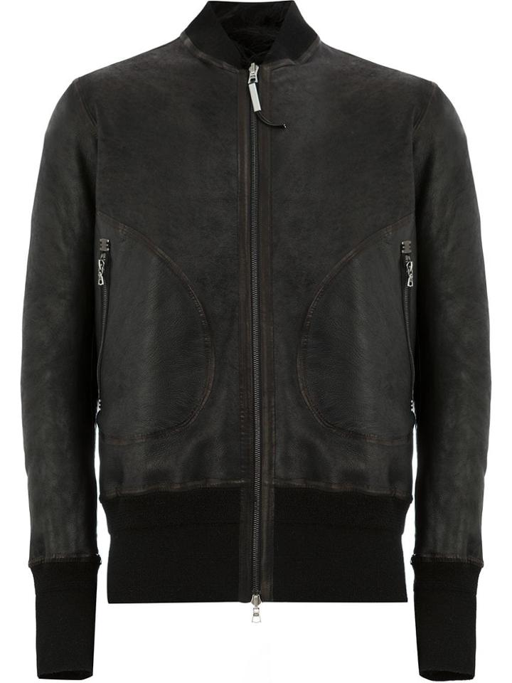Isaac Sellam Experience Leather Bomber Jacket - Black
