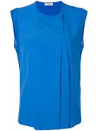 Mauro Grifoni Side Button Sleeveless Blouse - Blue