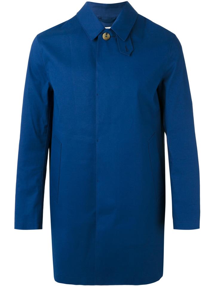 Mackintosh Button Up Raincoat - Blue