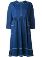 Maison Kitsuné - 'maiko' Flowing Dress - Women - Cotton - 38, Blue, Cotton