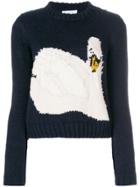 Jw Anderson Intarsia Swan Knitted Sweater - Blue
