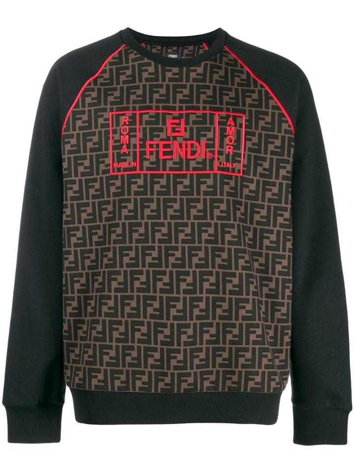 Fendi Ff Pattern Sweatshirt - Black