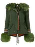 Alessandra Chamonix Parka Jacket With Fur Trim - Green