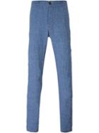 Massimo Alba Straight Trousers, Men's, Size: 46, Blue, Linen/flax