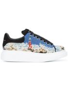 Alexander Mcqueen Woven Lace-up Sneakers - Blue