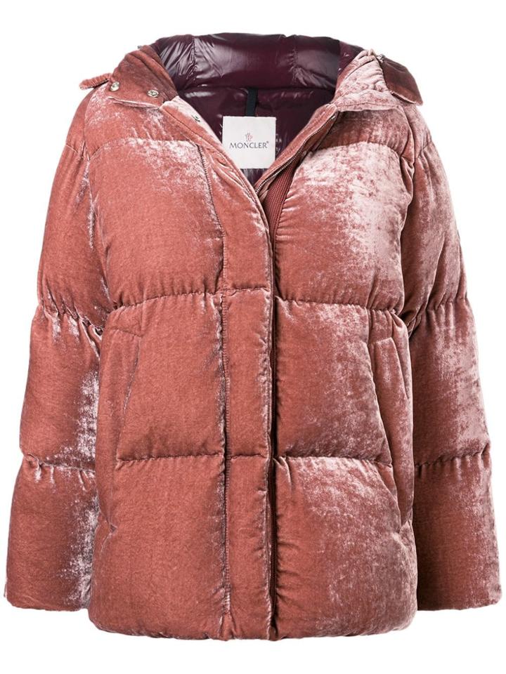 Moncler Butor Velvet Puffer Jacket - Pink & Purple