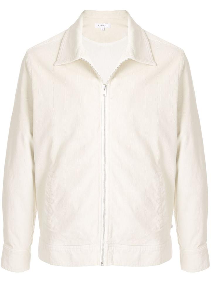 Venroy Textured Zip-up Shirt Jacket - White