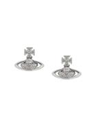 Vivienne Westwood Rhinestone Embellished Earrings - Silver